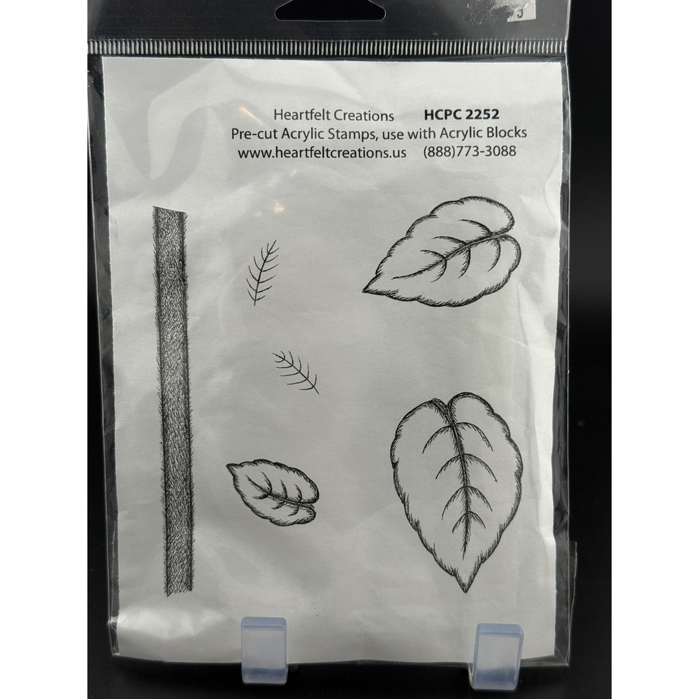 Heartfelt Creations HCPC 2252 Pre-Cut Acrylic Stamps Leaves and Stem Set